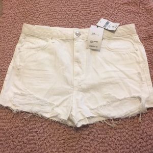 Forever 21 White Denim Shorts